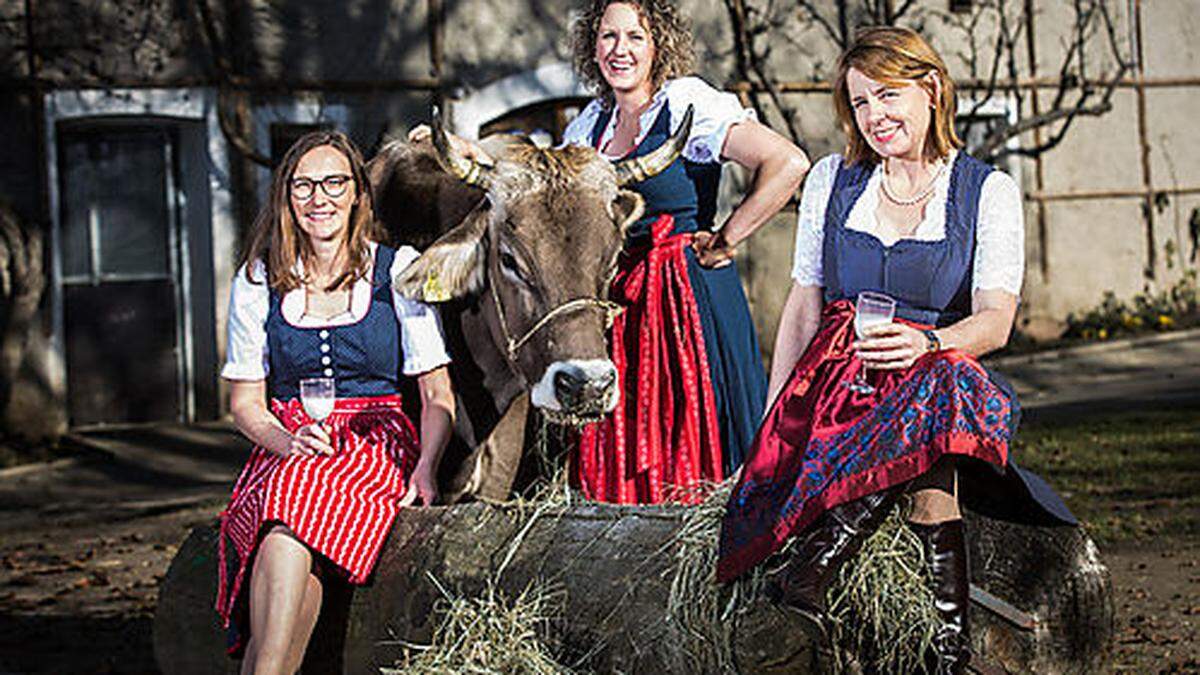 Anna-Maria Remer, Conny Meierhofer und Marion Kilzer-Ruppnig (von links) vom ältesten Bio-Betrieb Österreichs