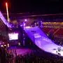 KLAGENFURT,AUSTRIA,05.JAN.25 - SNOWBOARD - FIS Big Air World Cup, finals, ladies, men. Image shows a feature of the ramp with fireworks.
Photo: GEPA pictures/ Matthias Trinkl