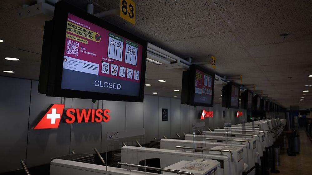 Swiss-Schalter am Flughafen Zürich