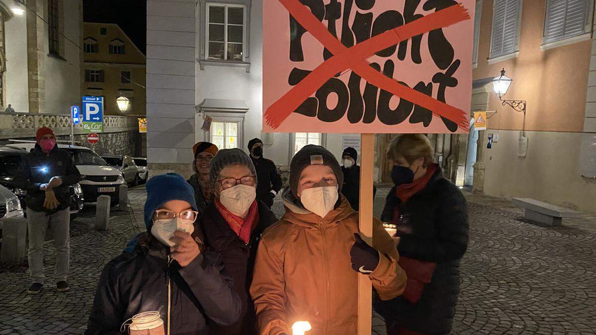 Auch die Jüngsten engagierten sich beim Lichterzug bereits für Veränderung.