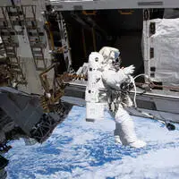 Die ESA-Astronautin Sophie Adenot bei einem ISS-Spacewalk im heurigen August
