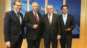 2016: Steirische Delegation, Christian Buchmann, Hermann Schützenhöfer und Michael Schickhofer bei Jean Claude Juncker
