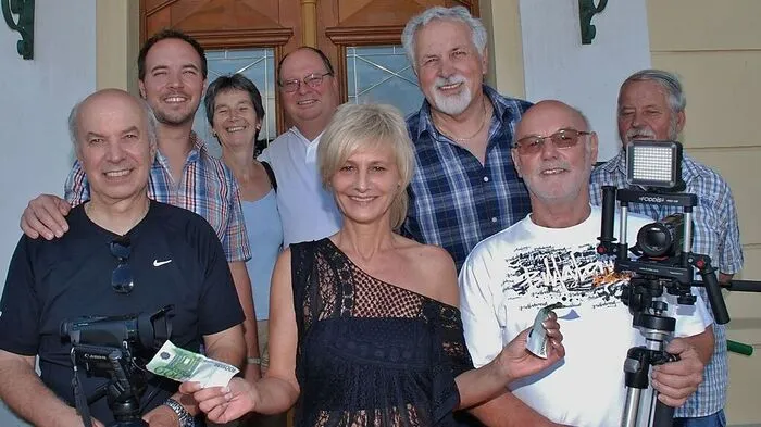 Das Filmteam: Martin Mack, Roswitha Greiner, Obm.Paul Kraiger, Franz Wank, Leo Waitzer, Reinhard Greiner, Sonja Kert, Walter Kert