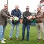 Christian Jochum (DS Klagenfurt Sport), Tibor Szabo (STW-Energiezentrum), Franz Petritz (Sportstadtrat) und Mario Scharrer (Abt. Facility Management) freuen sich, den Fußballvereinen eine Energiebedarfsanalyse bereitstellen zu können