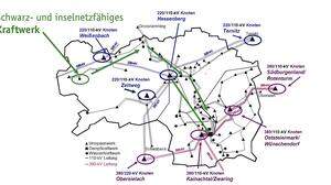 Infografik zum regionalen Wiederaufbau des Stromnetzes