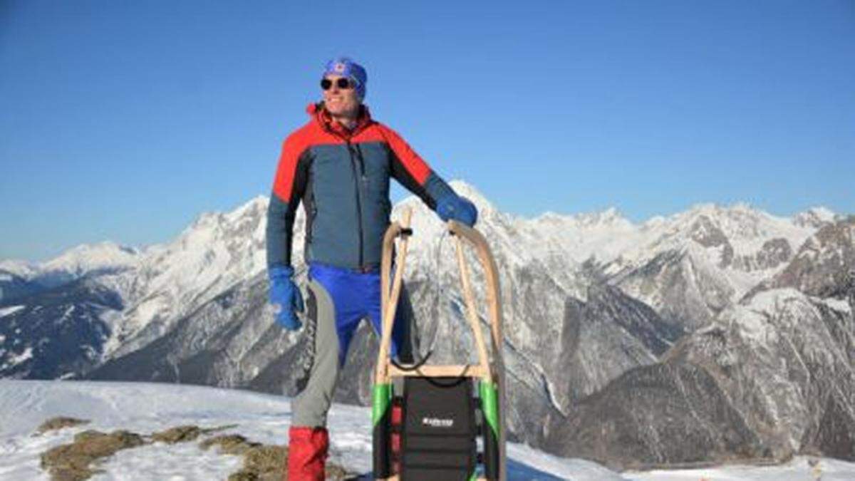 Der Extremsportler Rolf Majcen rodelte zum Weltrekord