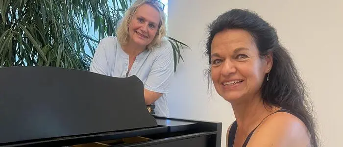 Daniela Treffner und Daniela Kavalari bei der Probe an der Gustav Mahler Universität