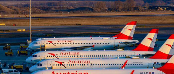 Die Austrian Airline Flieger bleiben am Boden 
