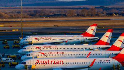 Die Austrian Airline Flieger bleiben am Boden 