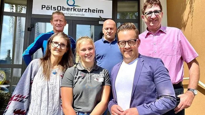 Hinten: Josef Miesbacher, Papa Markus Schöttl, Karl Jannach. Vorne: Elisabeth Gigerl, Elisa Maria Gigerl, Gernot Esser
