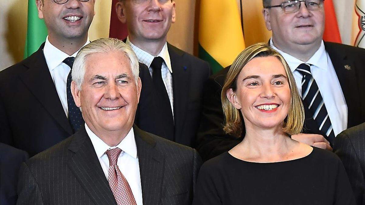 EU-Außenbeauftragte Federica Mogherini ist verärgert über Washington. US-Außenminister Rex Tillerson, den sie im Herbst 2017 traf, ist indes längst nicht mehr im Amt