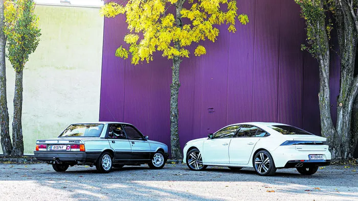 35 Jahre trennen den Peugeot 505 Injection Turbo von 1984 und sein modernes Pendant, den 508 PureTech 180