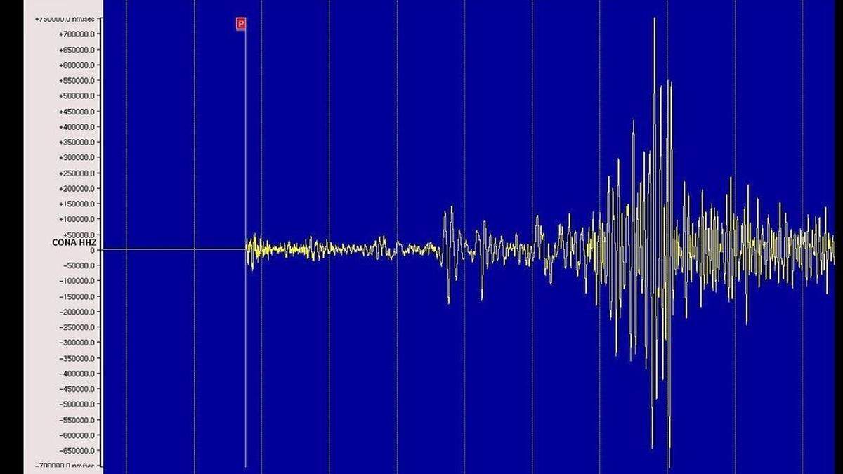 Erdstöße - dargestellt auf einem Seismogramm