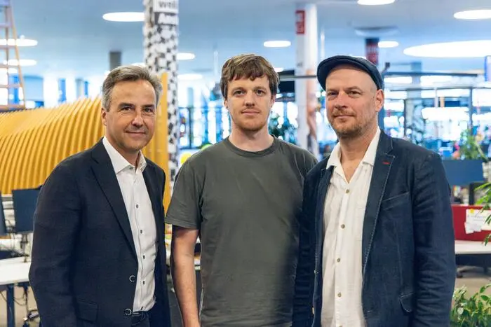 Der ehemalige Bürgermeister Siegfried Nagl, delikt-Host David Knes und Kleine-Reporter Bernd Hecke.