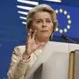 European Commission President Ursula von der Leyen speaks during a media conference at an EU summit in Brussels, Friday, Oct. 27, 2023. European Union leaders concluded a second day of meetings on Friday in which they discussed, among other issues, migration. (AP Photo/Omar Havana)