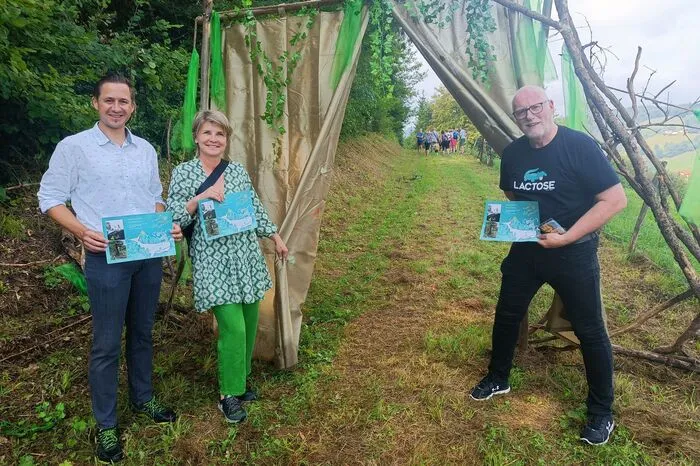 Organisatorin Regina Thonhauser mit Bürgermeister Stefan Salzmann und Vizebürgermeister Karl Schwabe