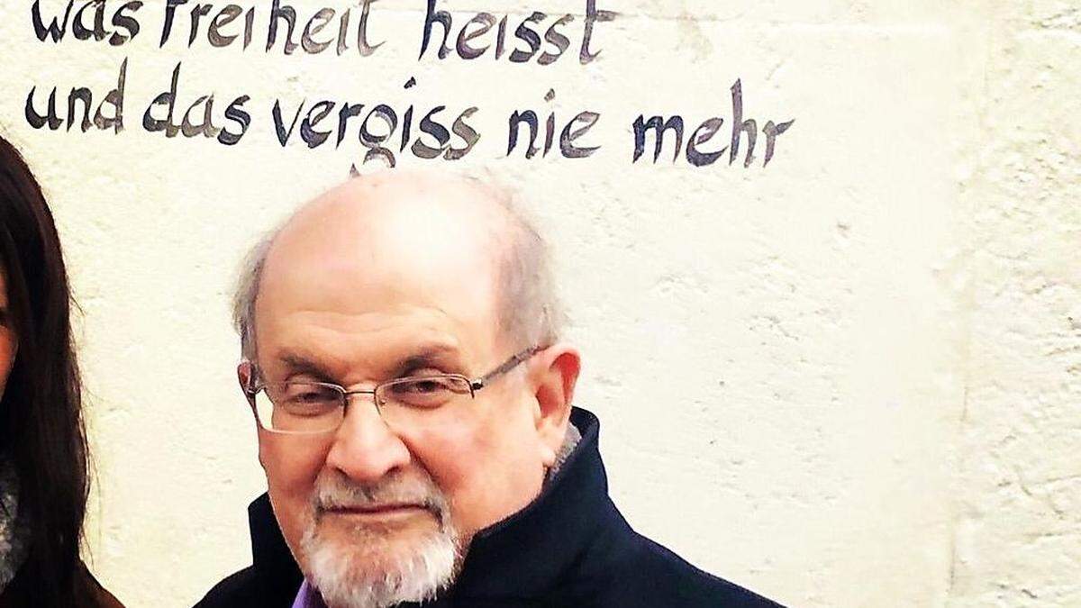 Rushdie am 9. November an der Berliner Mauer