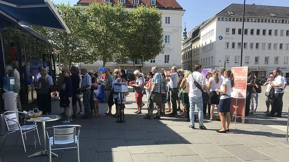 Großer Andrang auch am Klagenfurter Neuen Platz