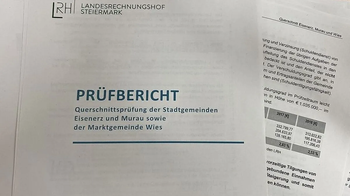 Der Landesrechnungshof prüfte die finanzielle Situation von Eisenerz, Murau und wies