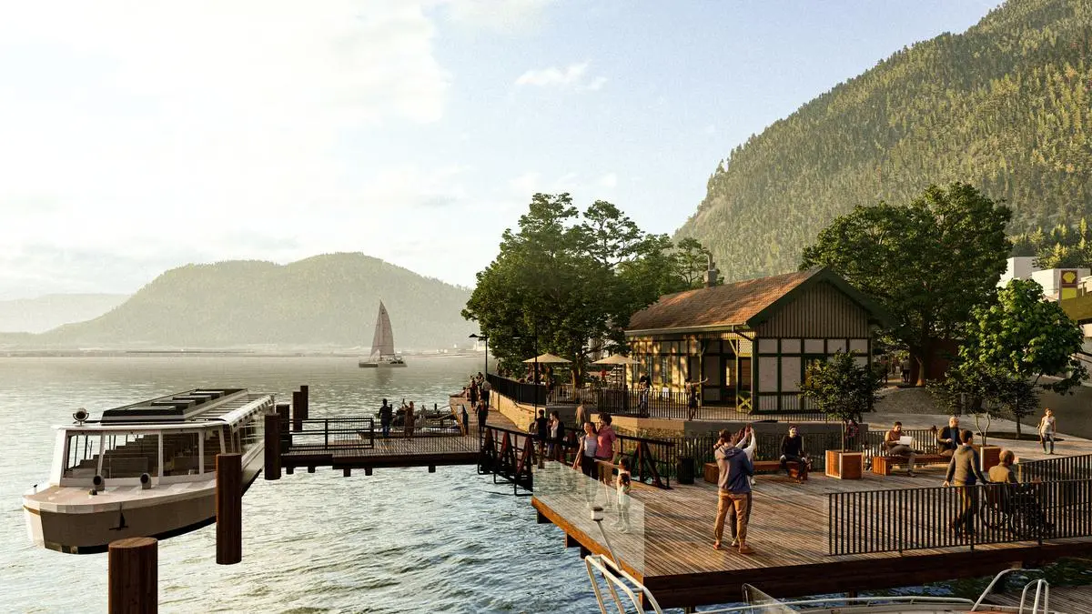 So soll der neue Seepark mit neuer Schiffsanlegestelle aussehen