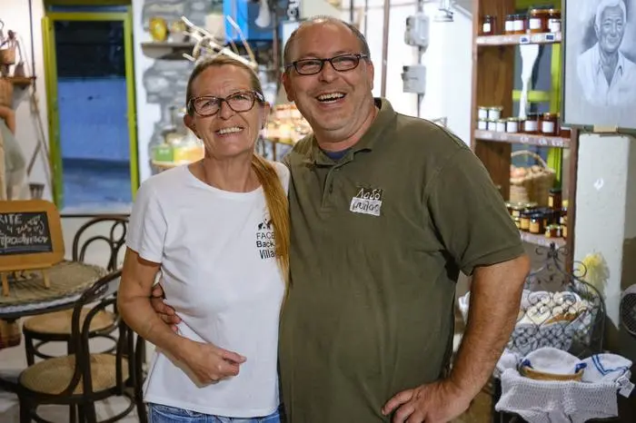 Die Betreiber der Ölmanufaktur „Ladomylos“ in Siana