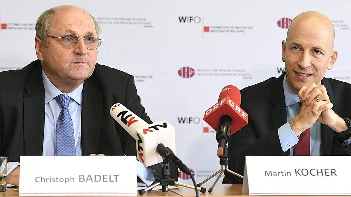 Die Leiter von Wifo, Christoph Badelt, und IHS Martin Kocher