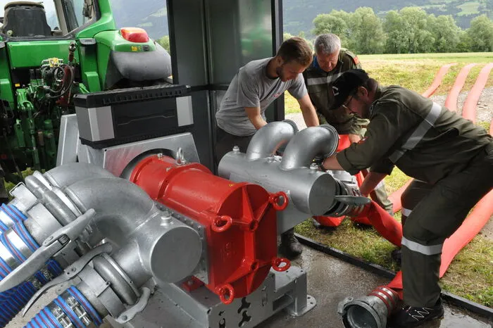 Hier ist die bisher leistungsstärkste Pumpe im Bezirk im Einsatz.