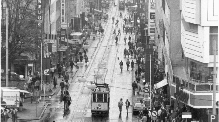 Die Annenstraße, sie galt in den 1960ern als eine der größten Einkaufsstraßen Österreichs.