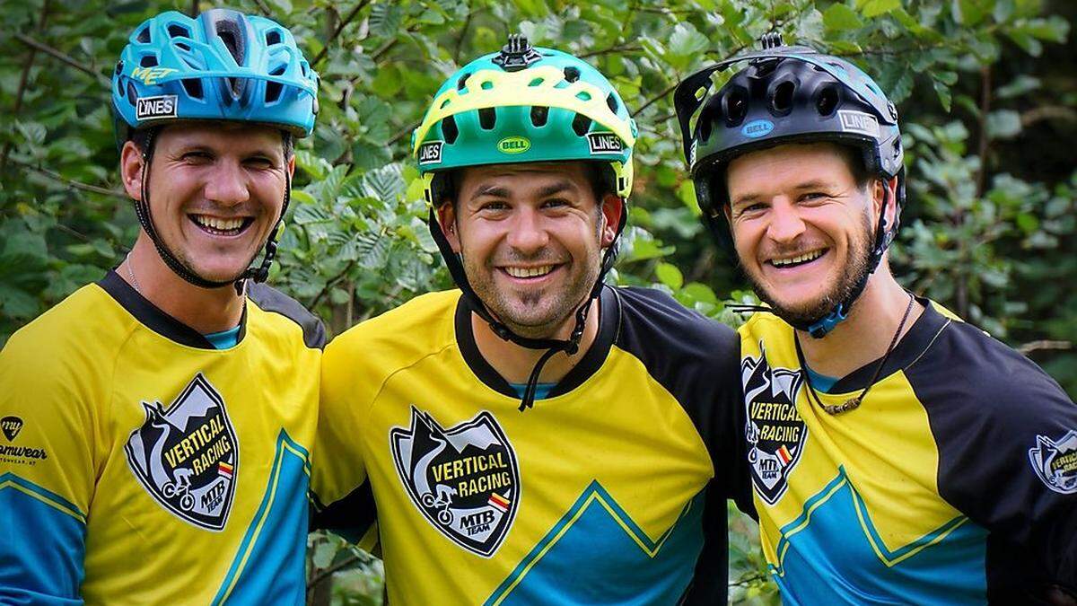 Martin Walder, Andre Lesacher und Stefan Müller planen heuer kein Downhill-Rennen für den Verein „Vertical Racing“, dafür aber ein Filmprojekt