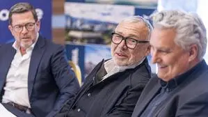 Diskutanten Karl-Theodor zu Guttenberg, Alfred Gusenbauer, Moderator Hubert Patterer. „Aber wo ist das Ende?“