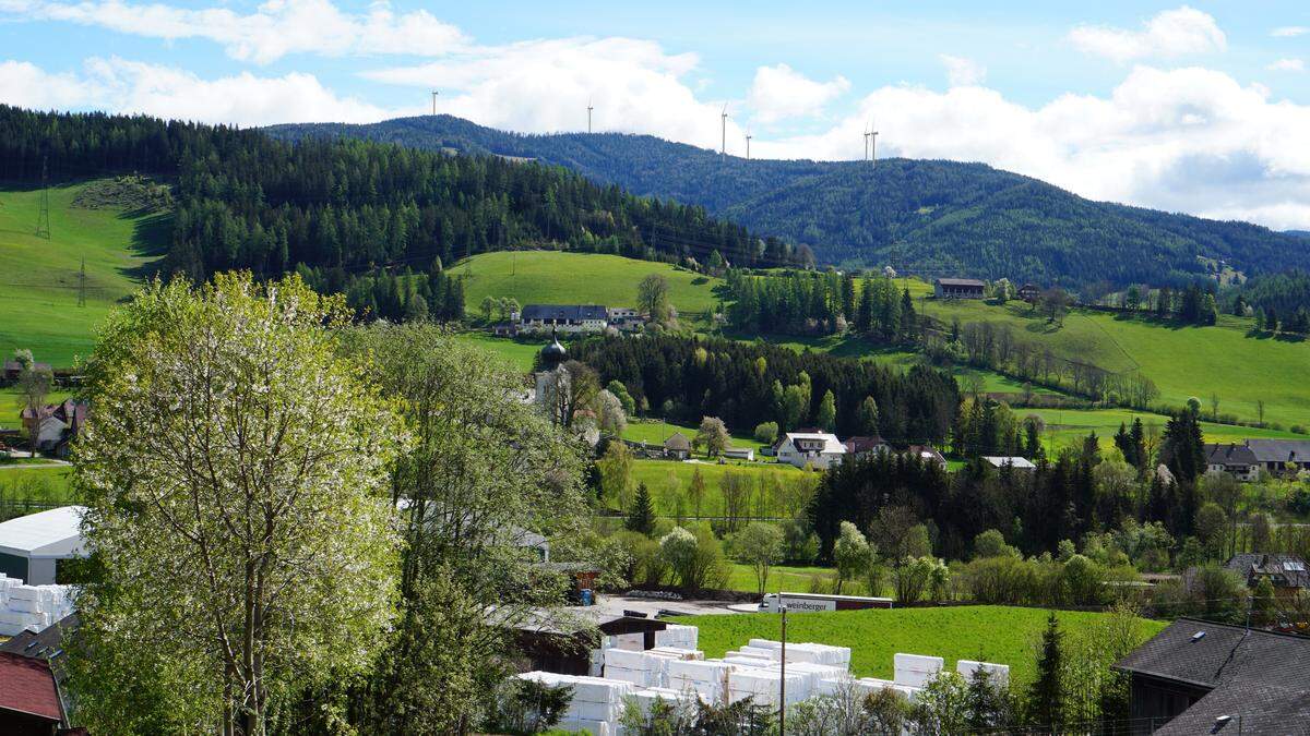 Eine Visualisierung, wie der Windpark Peterer Alpe aussehen soll 