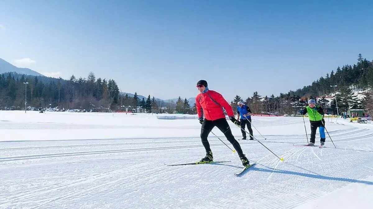 Langlaufarena Pirkdorf in der Nähe des Pirkdorfer Sees
