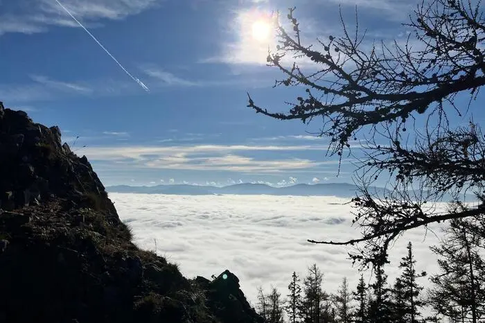 Eine Wanderung über den Wolken in Richtung Gößeck unternahm Leserin Susanne Schmölzer aus Mooskirchen