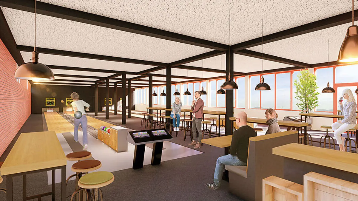 So soll es ab Mai im Keller des Jufa Fürstenfeld aussehen: Vier normierte Kegelbahnen sind geplant.