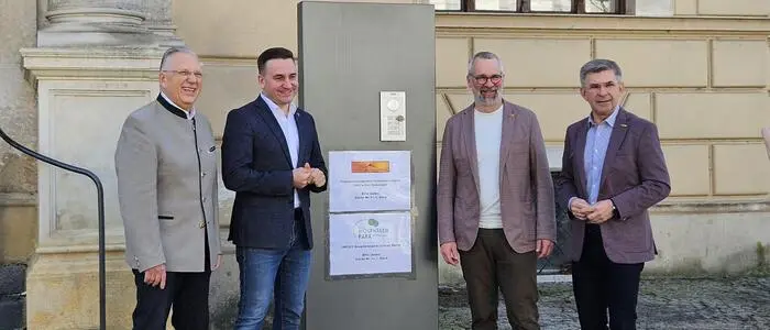 Bürgermeister Karl Lautner, Regionsvorsitzender Michael Wagner, Geschäftsführer Michael Fend und Regionsvorsitzender-Stellvertreter Franz Fartek