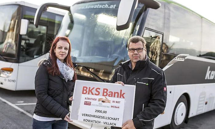 Volle Fahrt für "Kärntner in Not": "Kowatsch"-Betriebsleiter Gilbert Oberrauner und Bereichsleiterin Stefanie Schützelhofer