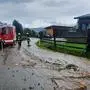 Durch den Starkregen kam es zu mehreren Murenabgängen auf der Gurktal Bundesstraße im Bereich Poitschach bis Fuchsgruben