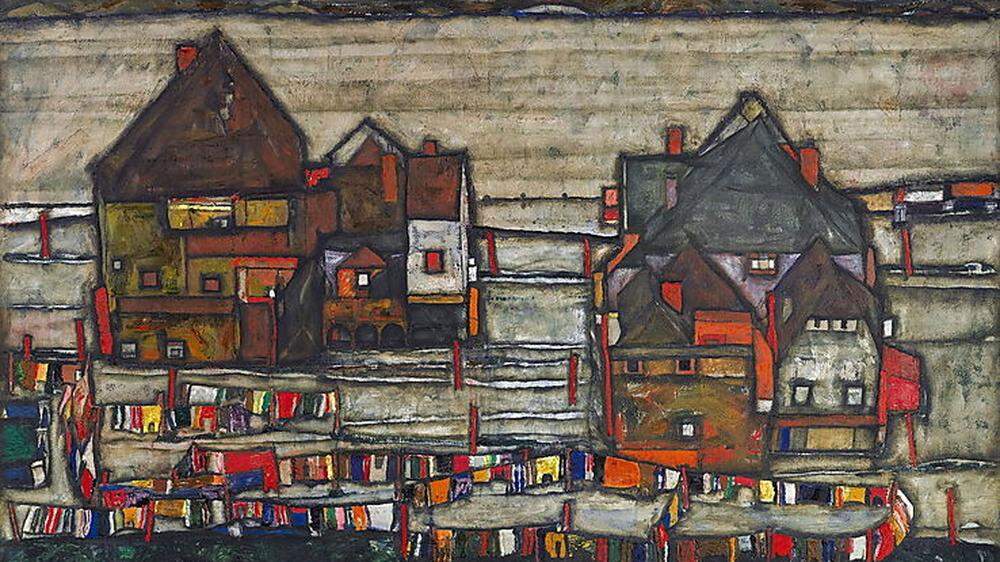 &quot;Häuser mit bunter Wäsche&quot; von Egon Schiele