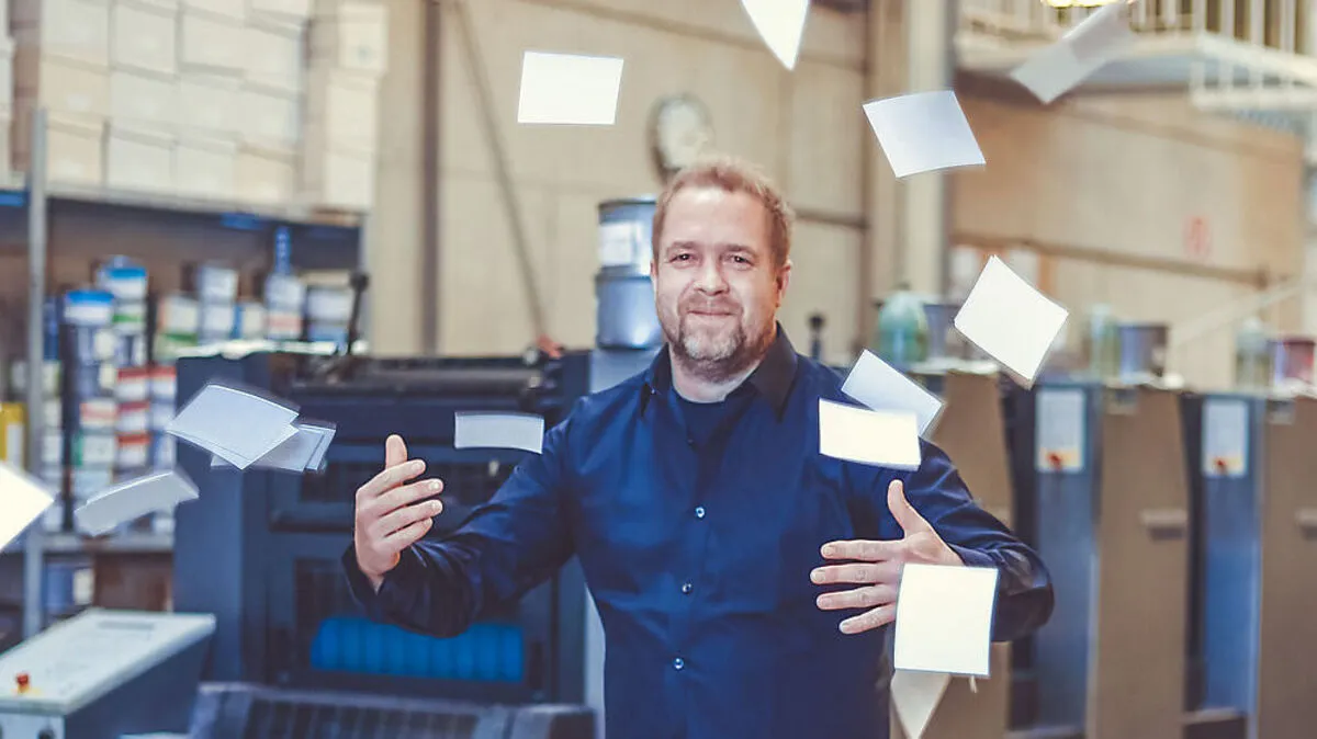 „Papierreicher“ Geschäftsführer:  Der gelernte Drucker Uwe Sannemann  