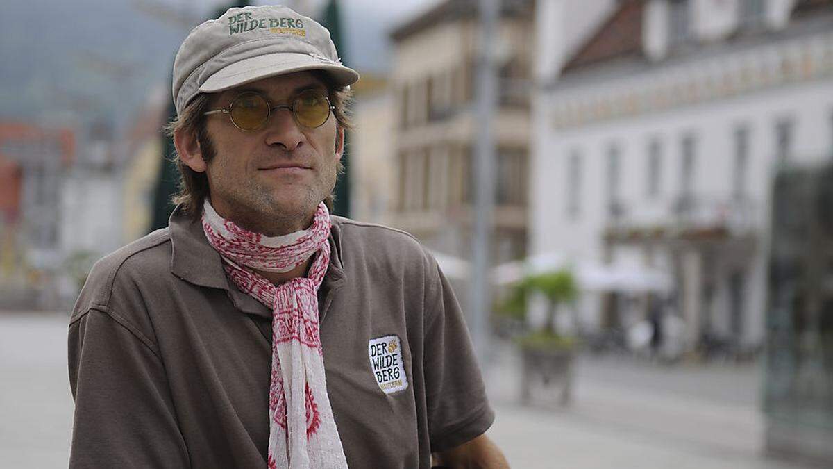 Uwe Raith hat eine 61 Meter lange Kugelbahn am Wilden Berg in Mautern gebaut