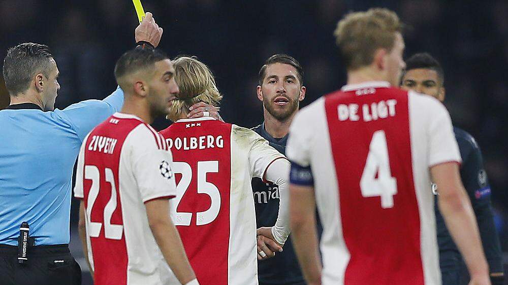 Sergio Ramos bekam gegen Ajax die gelbe Karte