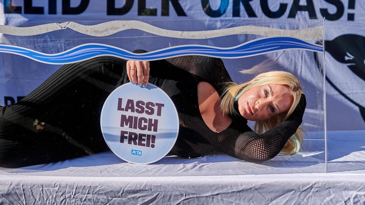 Sarah Connor | Sängerin Sarah Connor protestiert gemeinsam mit der Tierschutzorganisation PETA gegen TUI und die Haltung von Walen in Meeresparks