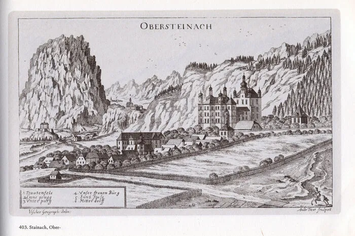 Schloss Oberstainach, bei Vischer noch "Obersteinach"