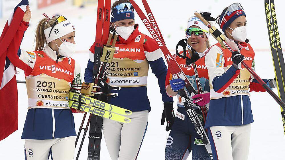Die norwegischen Langläuferinnen sicherten sich Gold