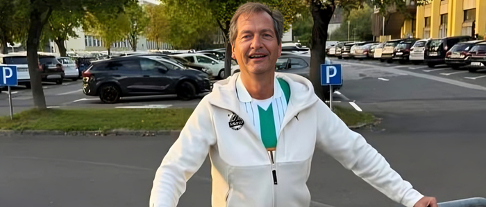 Wolfsbergs Sportstadtrat im Rapid-Trikot beim Spiel gegen den WAC