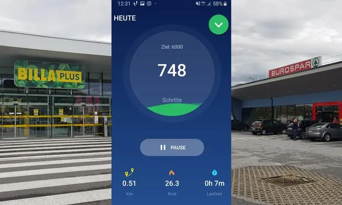 Zu Billa Plus und Eurospar auf Höhe des Einkaufszentrums Blue Sky ist es mehr als doppelt so weit, als bis zum Supermarkt, der nun geschlossen wird