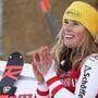 Katharina Liensberger will sich auch heute in Lenzerheide wieder so freuen wie beim Premieren-Sieg in Aare