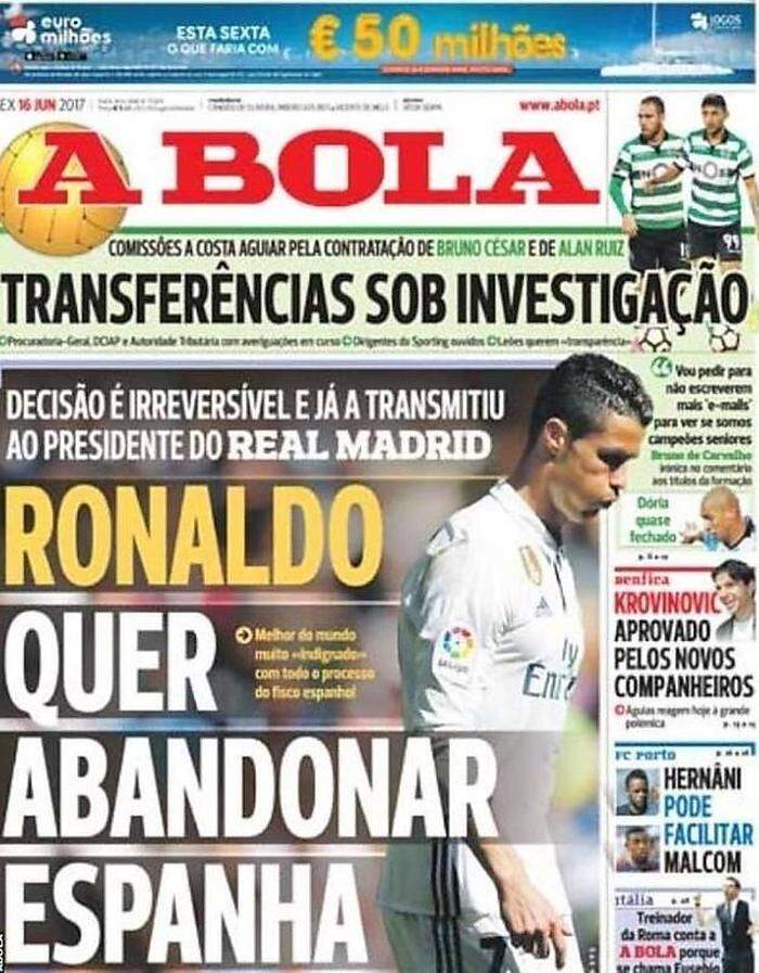 Das Titelbild der A Bola