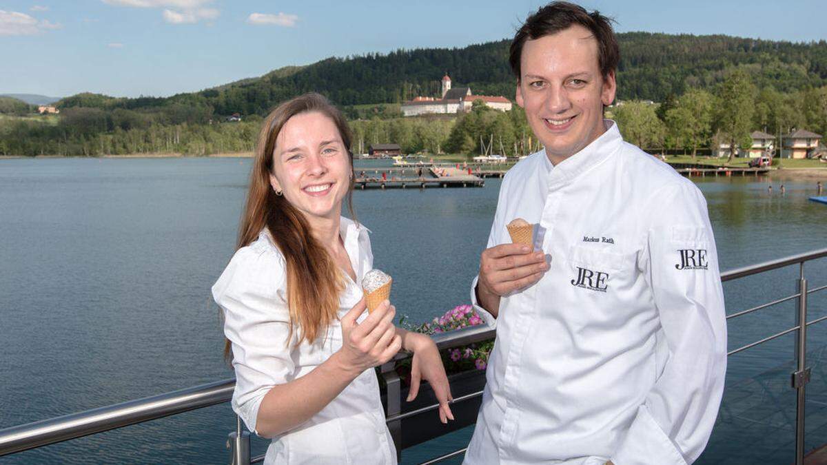 Bianca Hirschmugl und Markus Rath im „Boothaus“ direkt am See