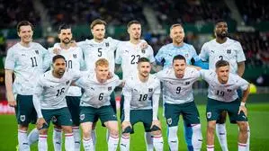 Österreichs Startformation gegen Ghana